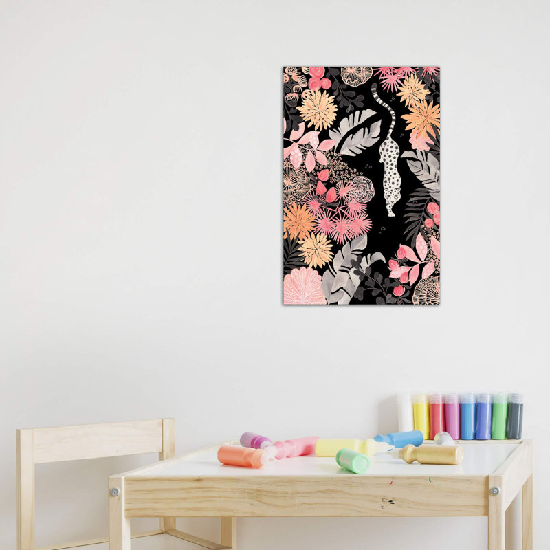 Art de pédoncule leopard, H 18 po x l 12 po x P 1,5 po, Toile tendue