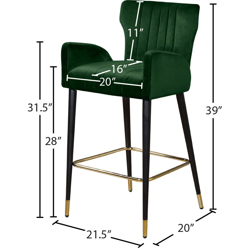 Tabouret de bar 28 po Briannan, Velours vert