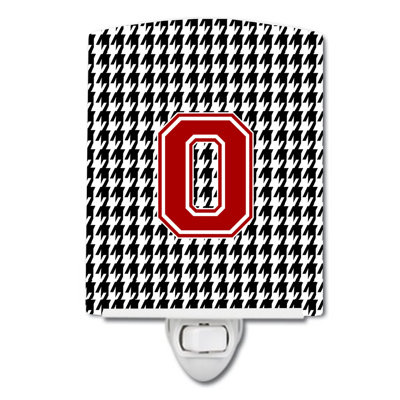 Éclairage de nuit en céramique monogramme houndstooth