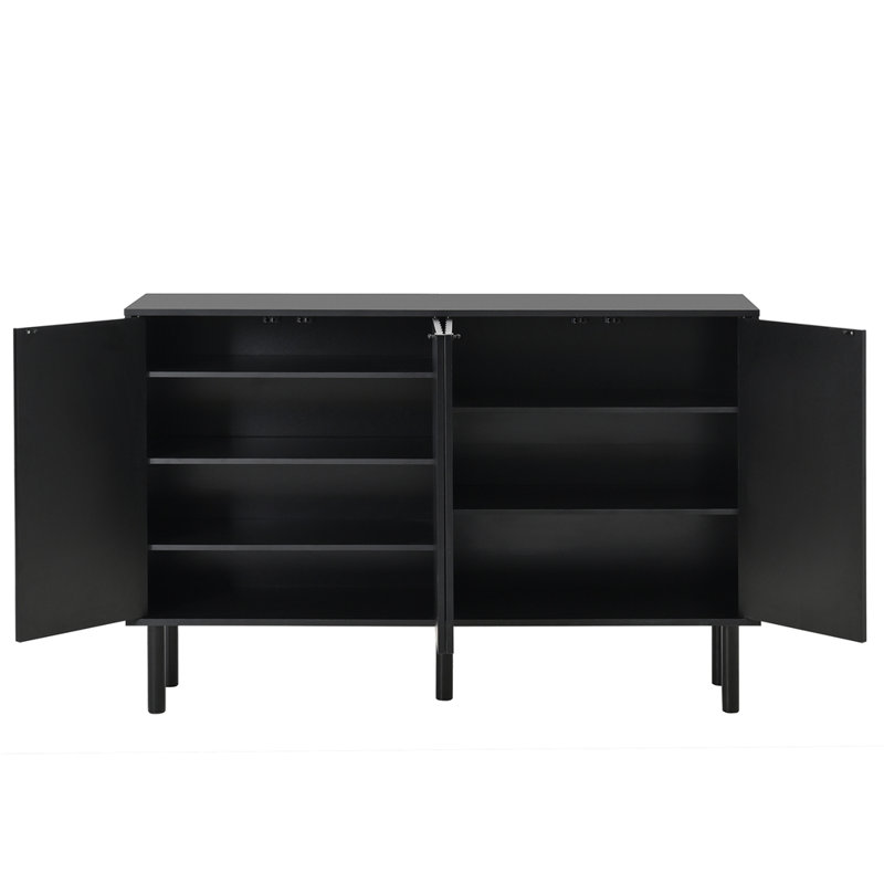 Cream Style Minimalist Shoe Cabinet, Black