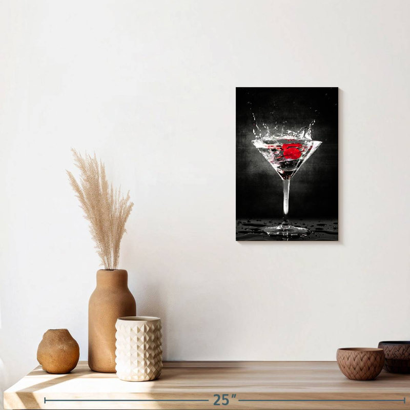 " Splashing Cherry Cocktail " by SodaPopArt, 12" H x 8" W x 1" D