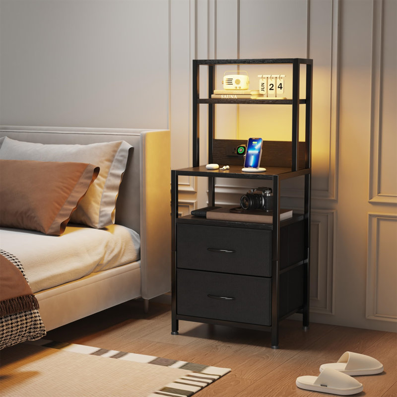 41cm W Metal Bedside Table
