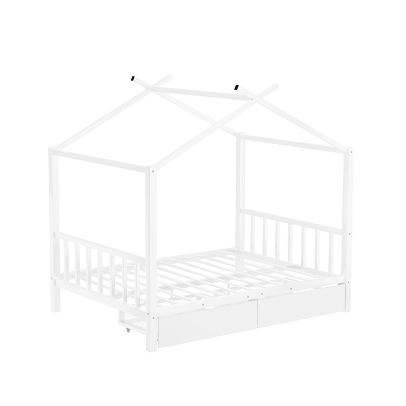 Lit plateforme double 70,25 po Aleksia, Blanc