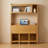Writing Desk with Hutch Bookshelf, Foldable Bamboo Computer Desk with Storage Shelves, Wall-Mounted Drop-Leaf Table for Home Office-2077920480