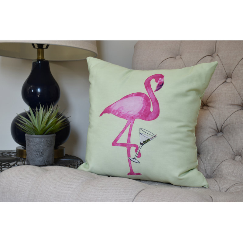 Palm Beach Reversible Throw Pillow, 18" x 18", Light Green
