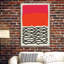 Abstrait, impression de blocs de couleurs vibrantes, impression sur toile encadrée, lignes noires sur fond rouge, motifs géométriques, illustrations, art moderne, chic, relax / calme ultra pour le salon, la chambre à coucher, le bureau-67534663-67534665