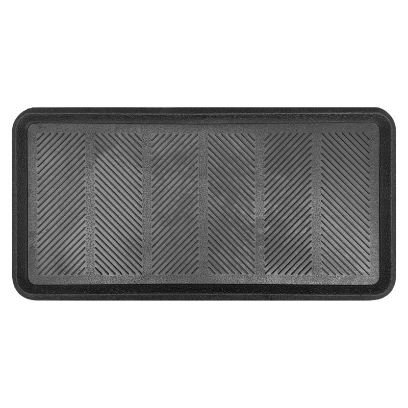 16" X 32" Black Rubber Outdoor Boot Tray