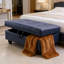 Tabouret de repose-pieds rectangulaire en similicuir 33,5 po x 22 po x 17 po-1273695923