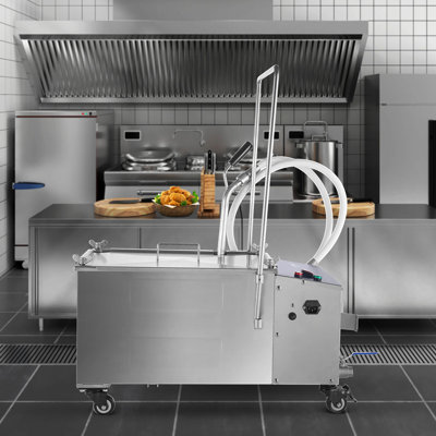 VEVOR Mobile Fryer Filter, 55L Oil Tank Capacity, Oil Filtration System