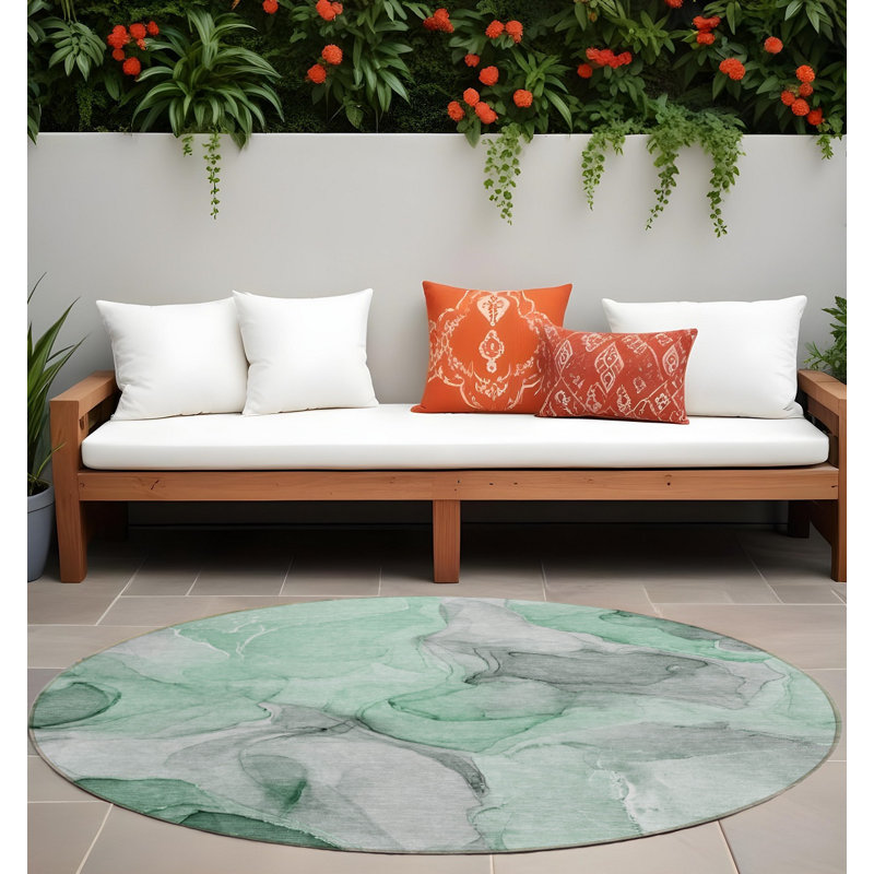 Tapis extérieur rond rond 8 po