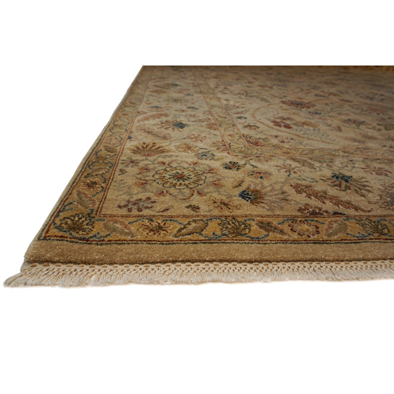 Cote D’Azure Handmade Wool Floral and Oriental Area Rug, Rectangle 6' x 9'