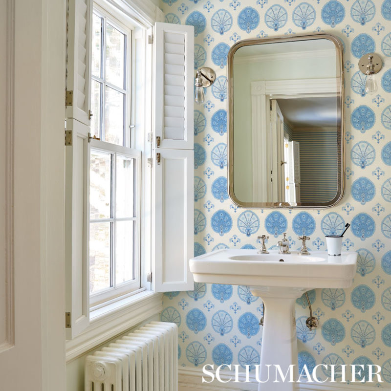 Chamba Crown Sisal Wallpaper, Blue