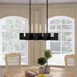 Lustre rectangulaire de style bougie à 8 lumières Jeteron