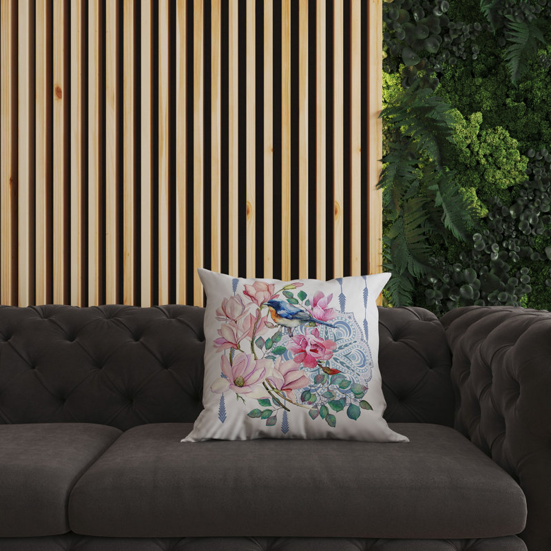 Coussin décoratif intérieur / extérieur Songbird Flora Fusion, H 18 po x l 18 po