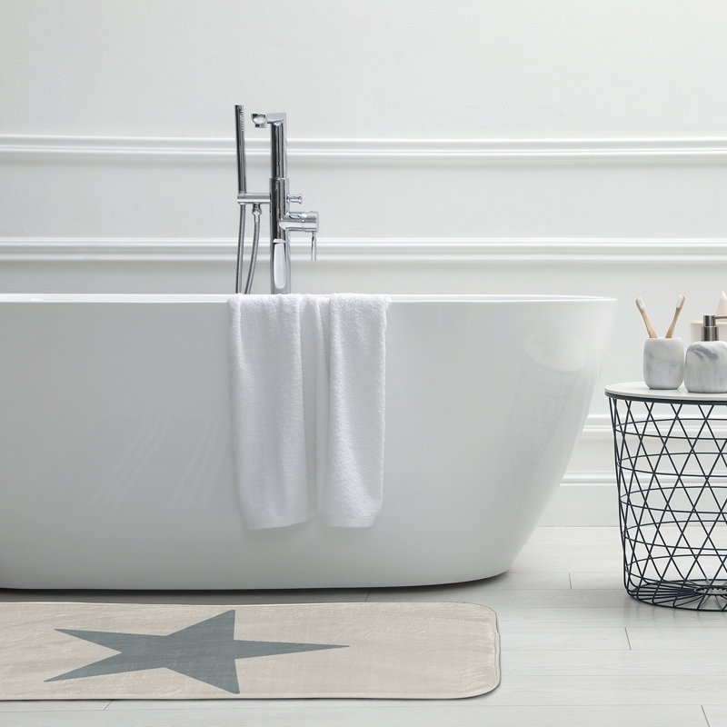 Tapis de bain, L 17 po x L 24 po, Bleu clair