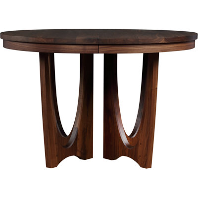 Walnut Grove Extendable Walnut Solid Wood Pedestal Dining Table