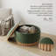 Repose-pieds de rangement moderne avec table basse réversible avec base en bois massif et tissu chenille