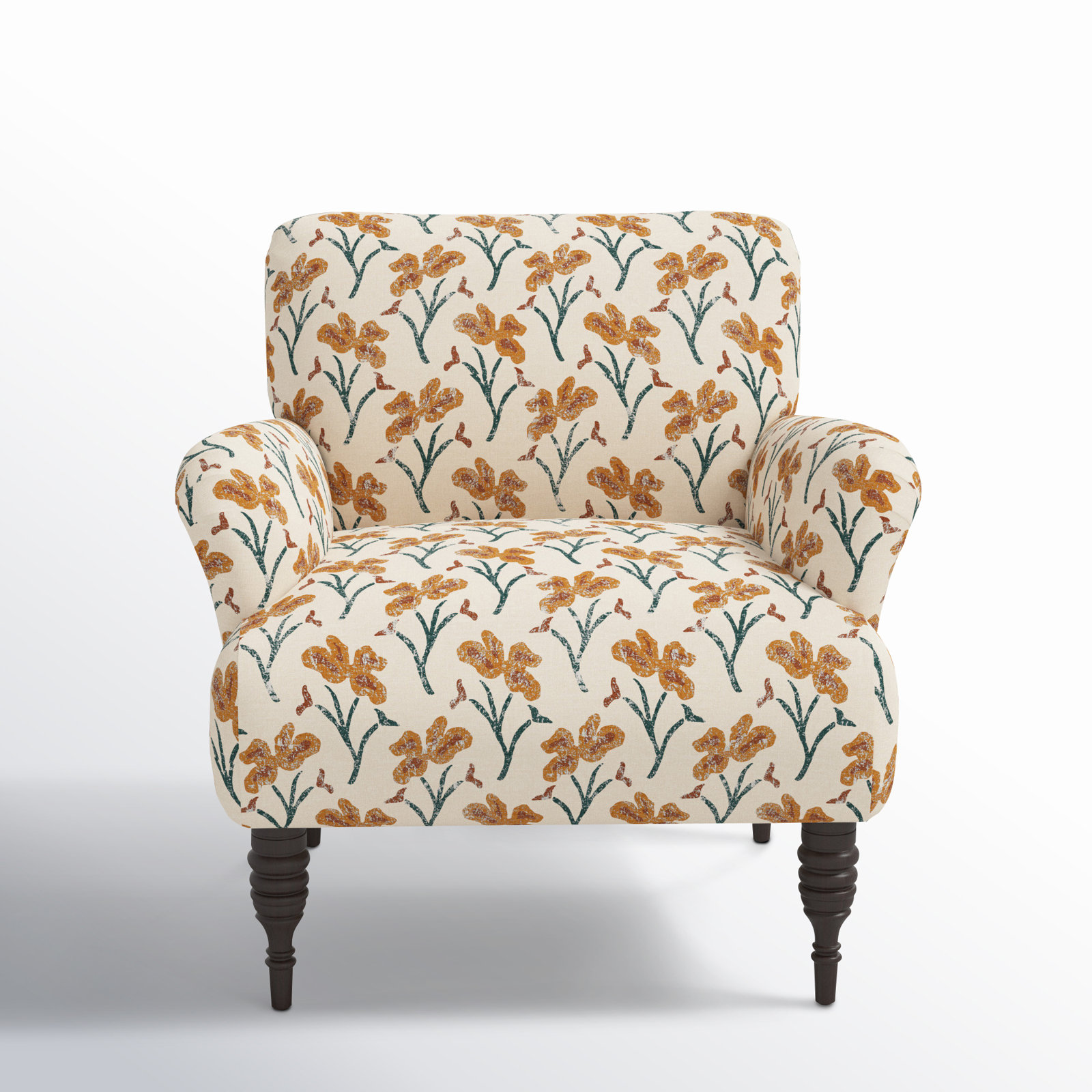 Allura Armchair, Vanves Floral Ochre Teal
