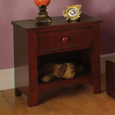 One Drawer Wooden Nightstand