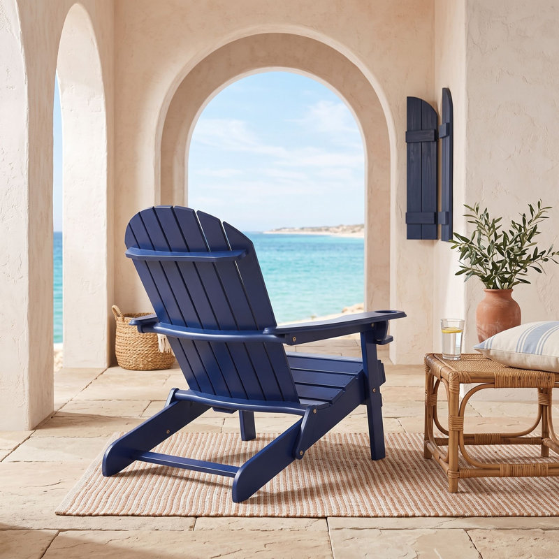 Chaise pliante avec porte-gobelets, Bleu