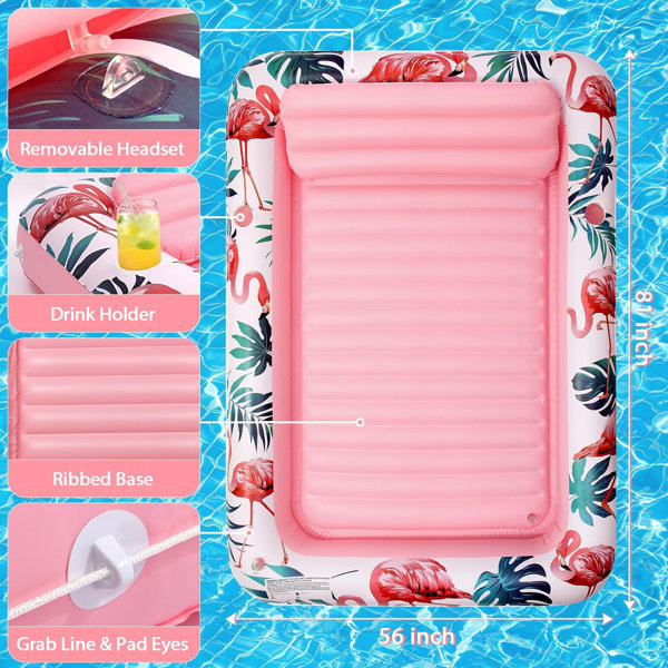 Utibia Premium Large Inflatable Tanning Pool Lounger Lake Flamingo ...