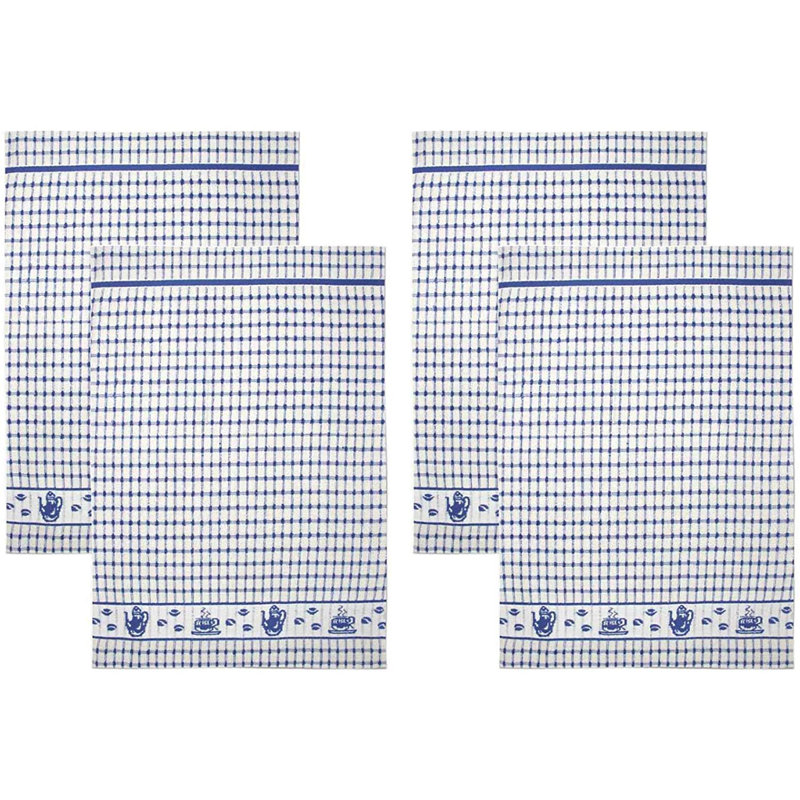 Cotton Jacquard Tea Towel Kitchen Towel, Blue