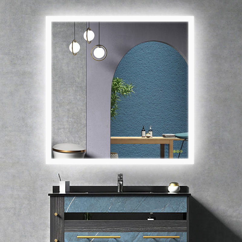 Amirie LED Bathroom Mirror: Versatile Horizontal/Vertical Mounting, Anti-Fog Feature, Adjustable Lighting, Ideal for Your Vanity Setup