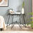 Tempered Glass Surface Console Table Coffee Table With Sturdy Construction For Living Room (Rustic Black)