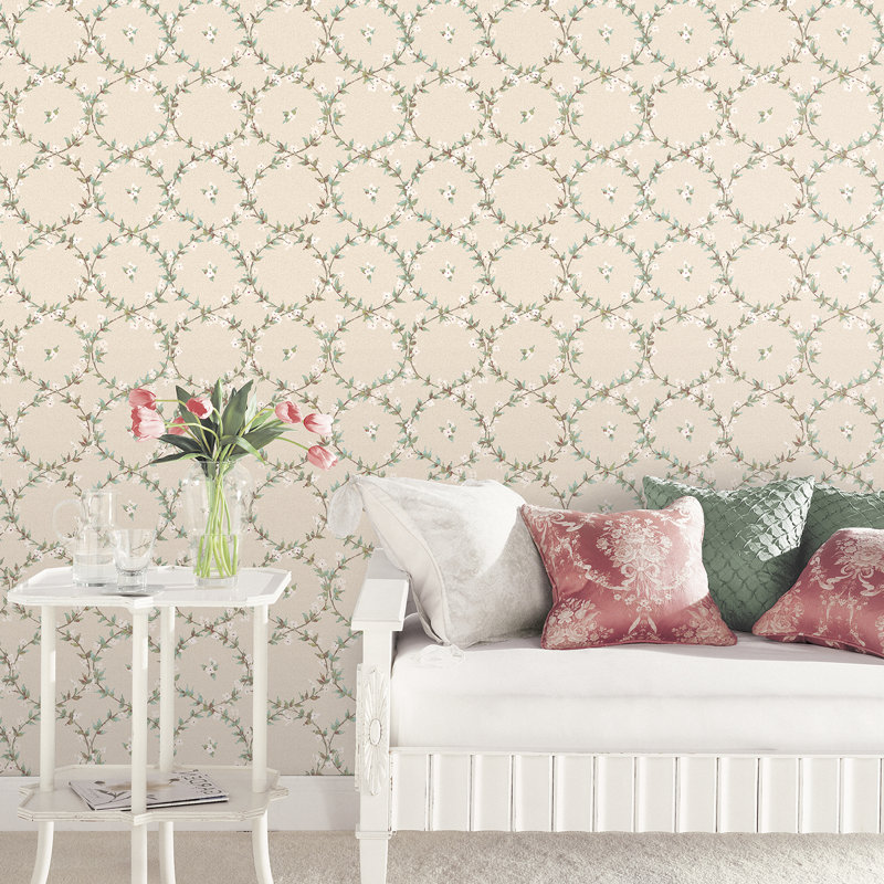 Garretson 1000cm x 52.8cm Satin Wallpaper Roll, Turquoise