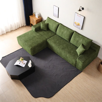Canapé modulaire en velours côtelé 107 pouces Compression Cloud