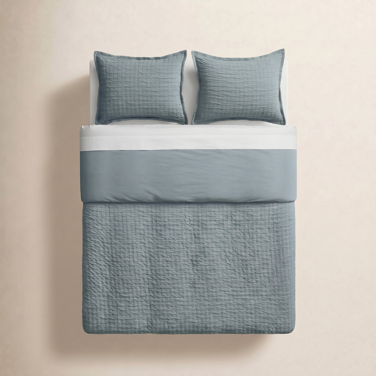 Popple Cotton Duvet Cover Set, Queen Duvet Cover + 2 Queen Shams, Charcoal