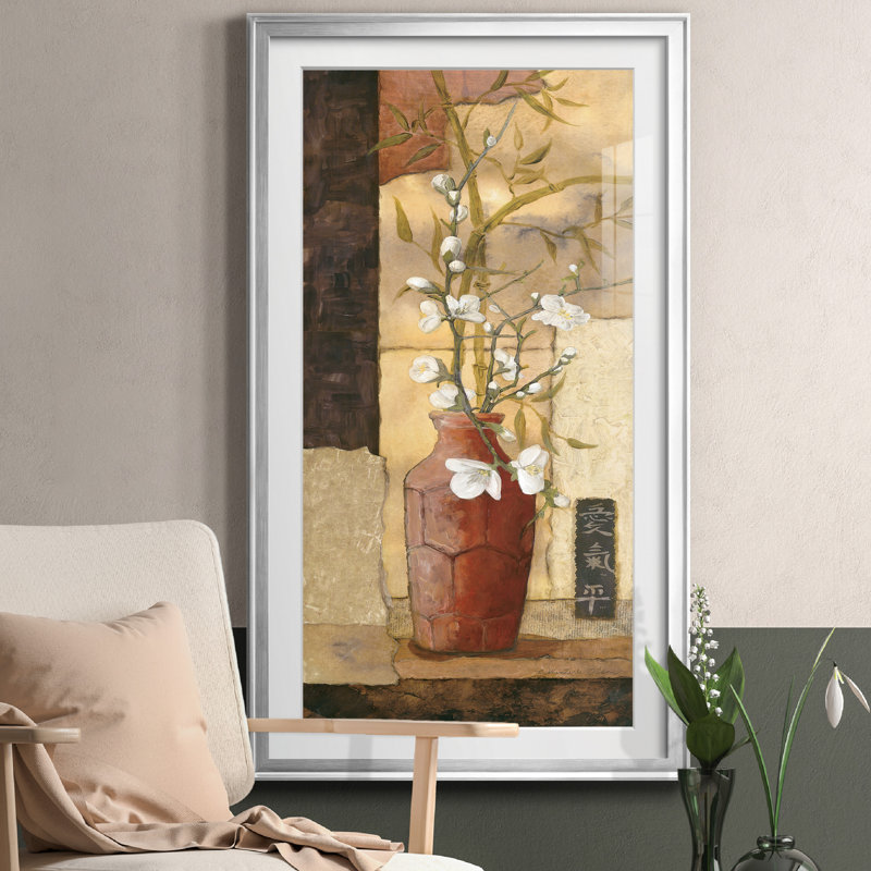 Mandarine II - Peinture encadrée, Argent, H 10,5 po x l 18,5 po x P 1,5 po