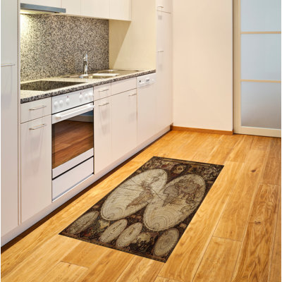 World Map High Density Long Fiber Poly Threads Decorative Area Rug Carpet