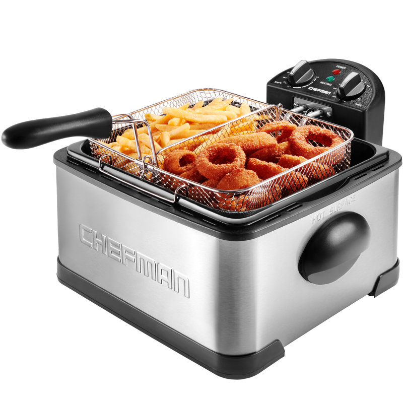 Chefman 4.5L XL Dual Cook Pro Deep Fryer With Removable Divider, Stainless Steel