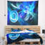 Tapisserie abstraite bleue fractale de bureau-28505891