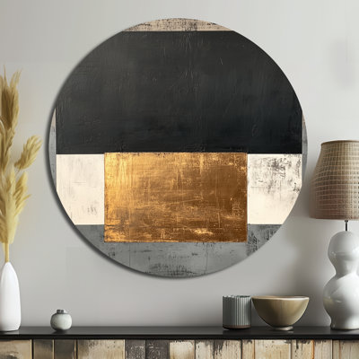 Square of Quiet Balance I - Minimalist Round Metal Wall Decor