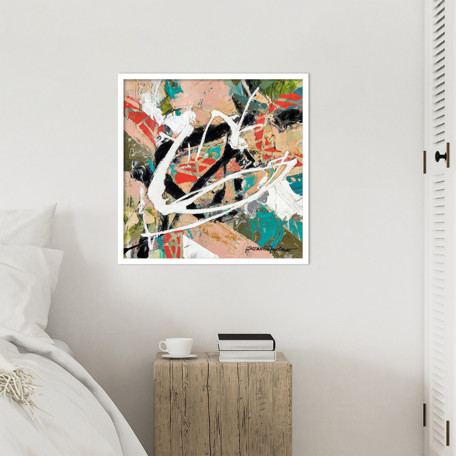 Stacked by Sutter Wood Framed Wall Art Print, 25" H x 25" W, White