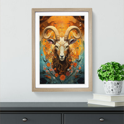 Capricorn Zodiac Modern Art - Framed Print