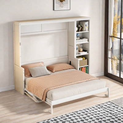 Lit escamotable avec bureau et tablettes Murphy