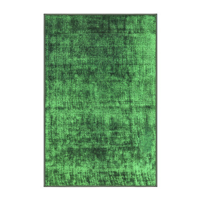 Tapis vert / noir en chenille / polyester tissé à la machine Eliza-Mae