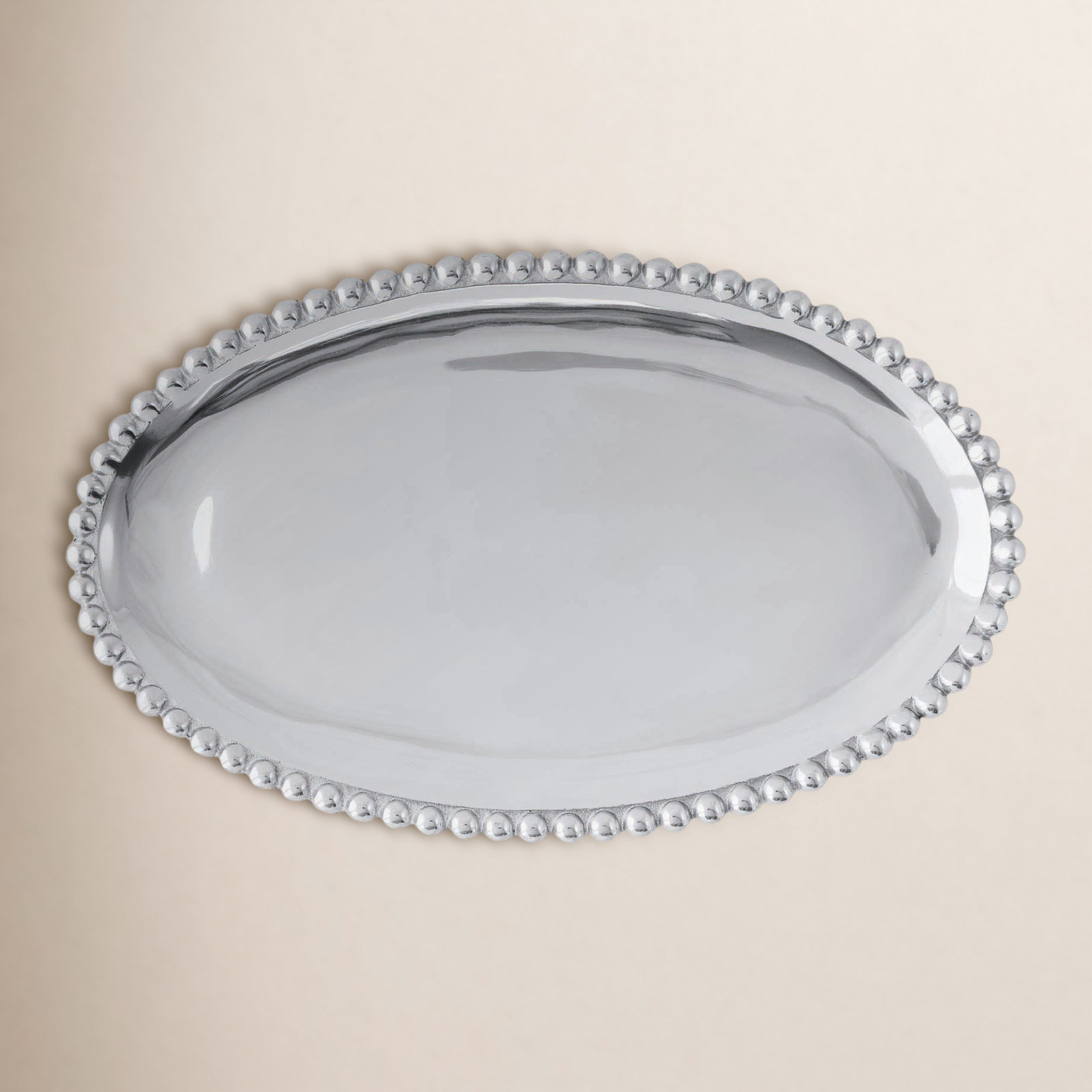 String Of Pearls Oval Aluminum Platter