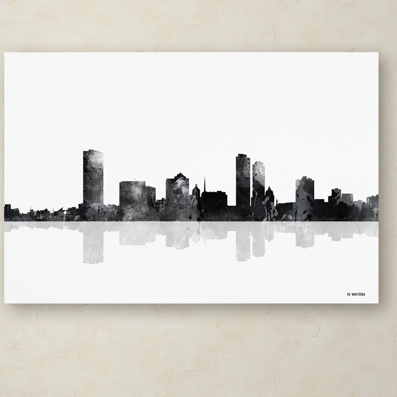 « milwaukee wisconsin horizon bg-1 » par marlene watson, impression sur toile tendue, H 12 po x l 19 po x P 2 po