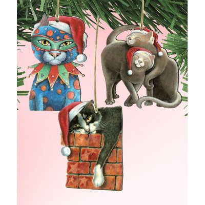 5'' Wood Animals Hanging Figurine Ornament