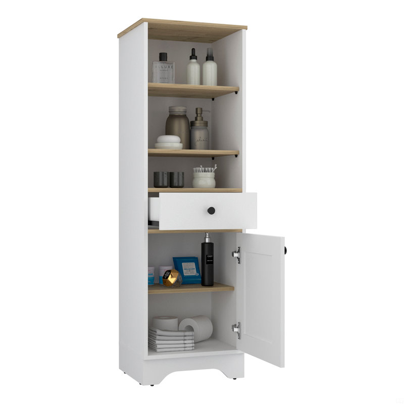 Armoire à linge, deux tablettes intérieures, deux tablettes ouvertes, Multi-couleur