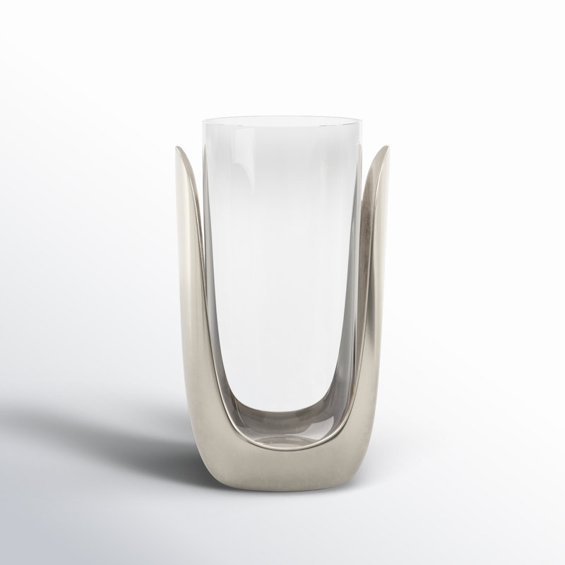 Hurricane Candle Holder, 11" H x 6" W x 6" D, Silver