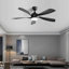 Ventilateur de plafond moderne de 52 pouces avec 3 lumières à DEL à intensité variable et 5 pales pour moteur à télécommande DC réversible-1073320764-1073320762