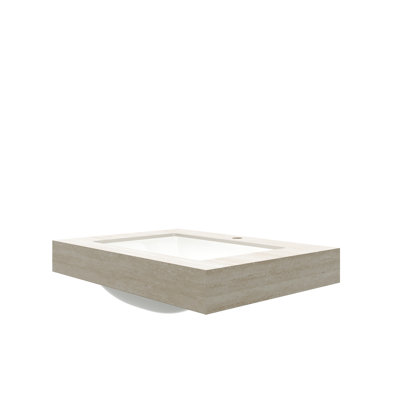 Comptoir en pierre frittée de 30 po et lavabo en céramique avec motif, un trou de robinet, poids - 47,2 lb, largeur de 19,21 po, lavabo à motif de hauteur 8,55, jet d'eau simple
