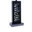 Lampe de table en nickel 28 po, abat-jour en tissu noir, panneau de verre et décorations à DEL-1736547516-1736547519