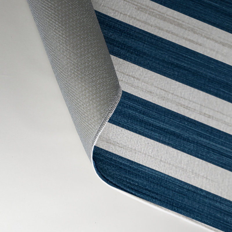 Tapis intérieur / extérieur blanc HorizontalStripes, Rectangulaire 3 pi x 5 pi