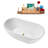 63" Streamline Soaking Glossy White Freestanding Tub and Tray With Internal Drain-101412764